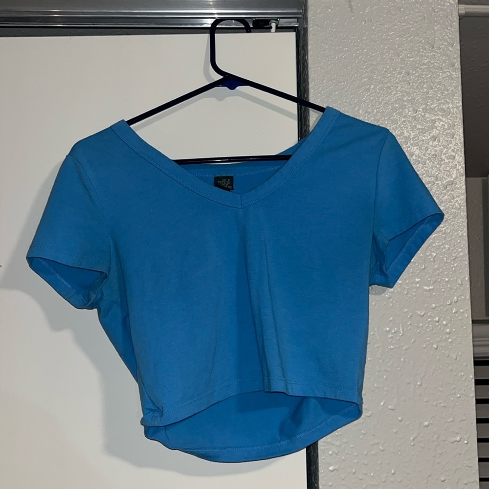 Light blue crop top